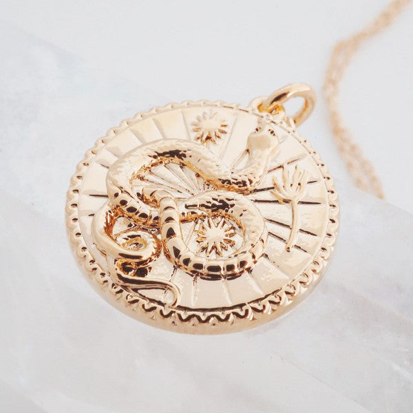 Chinese Zodiac Coin Necklace - Snake