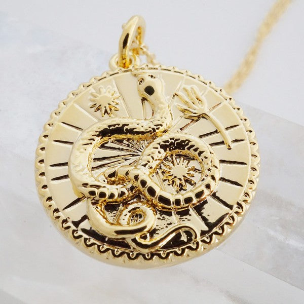 Chinese Zodiac Coin Necklace - Snake