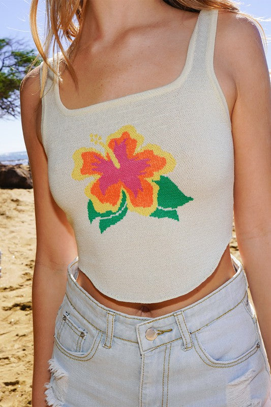 Hibiscus Crop Tank Top