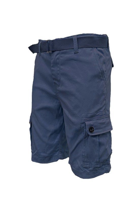 Weiv Mens Belted Cargo Shorts Pockets and Belt