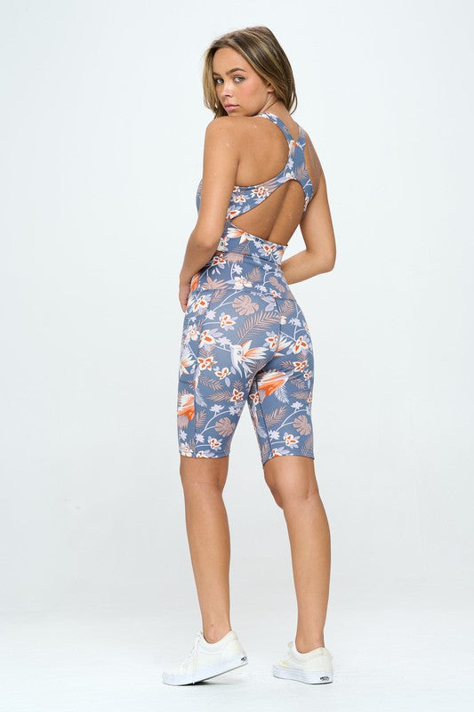 Flowers print activewear set