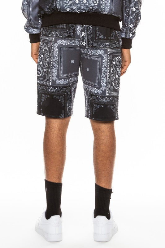 Weiv Mens Paisley Bandana Print Shorts