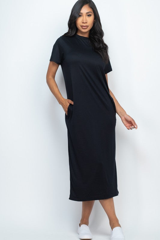 SIDE POCKET TEE SHIRT DRESS