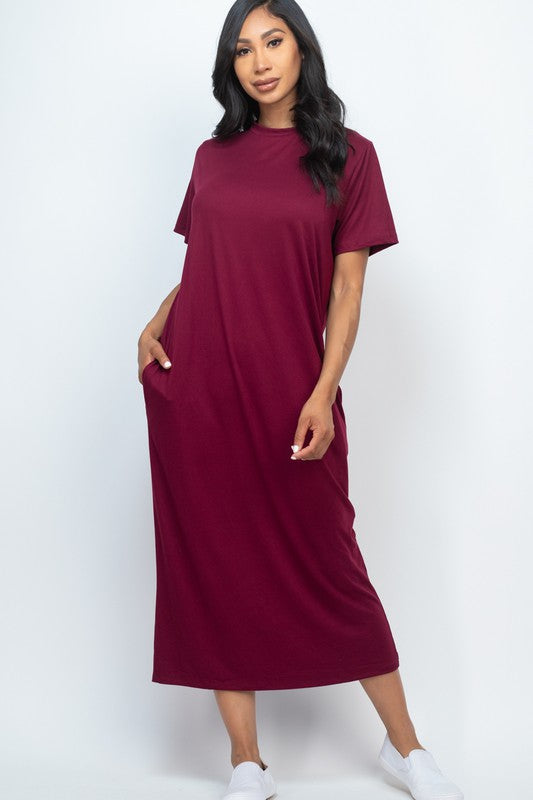 SIDE POCKET TEE SHIRT DRESS