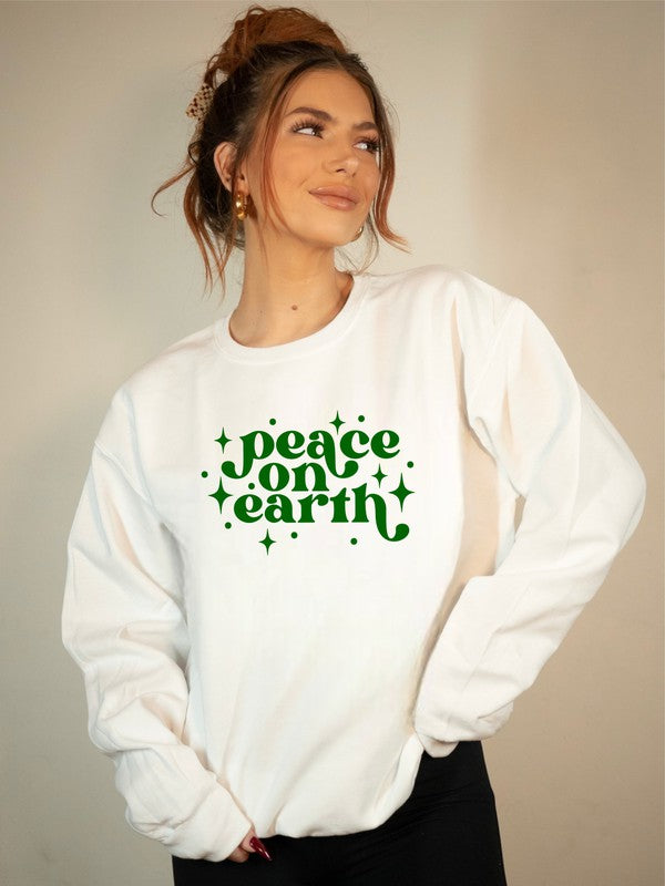 Peace on Earth Holiday Graphic Premium Crew