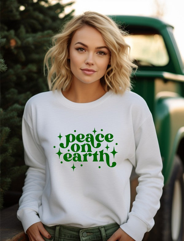 Peace on Earth Holiday Graphic Premium Crew