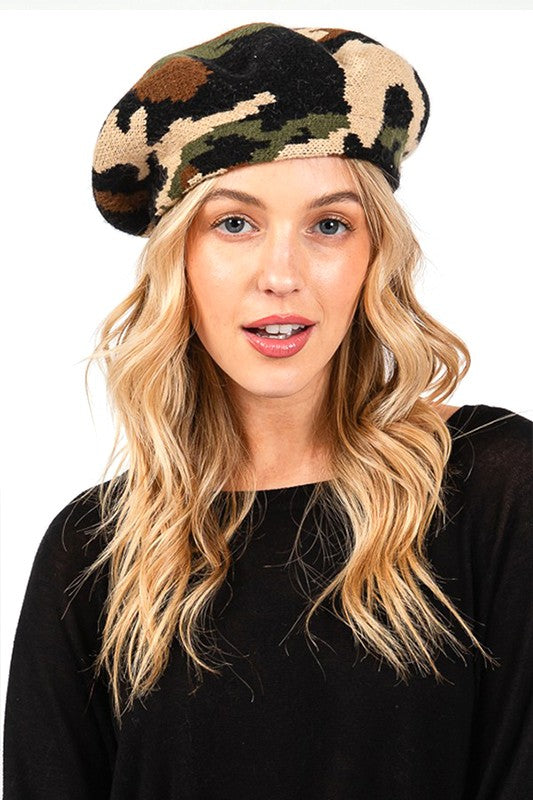 Camouflage Knitted Beret