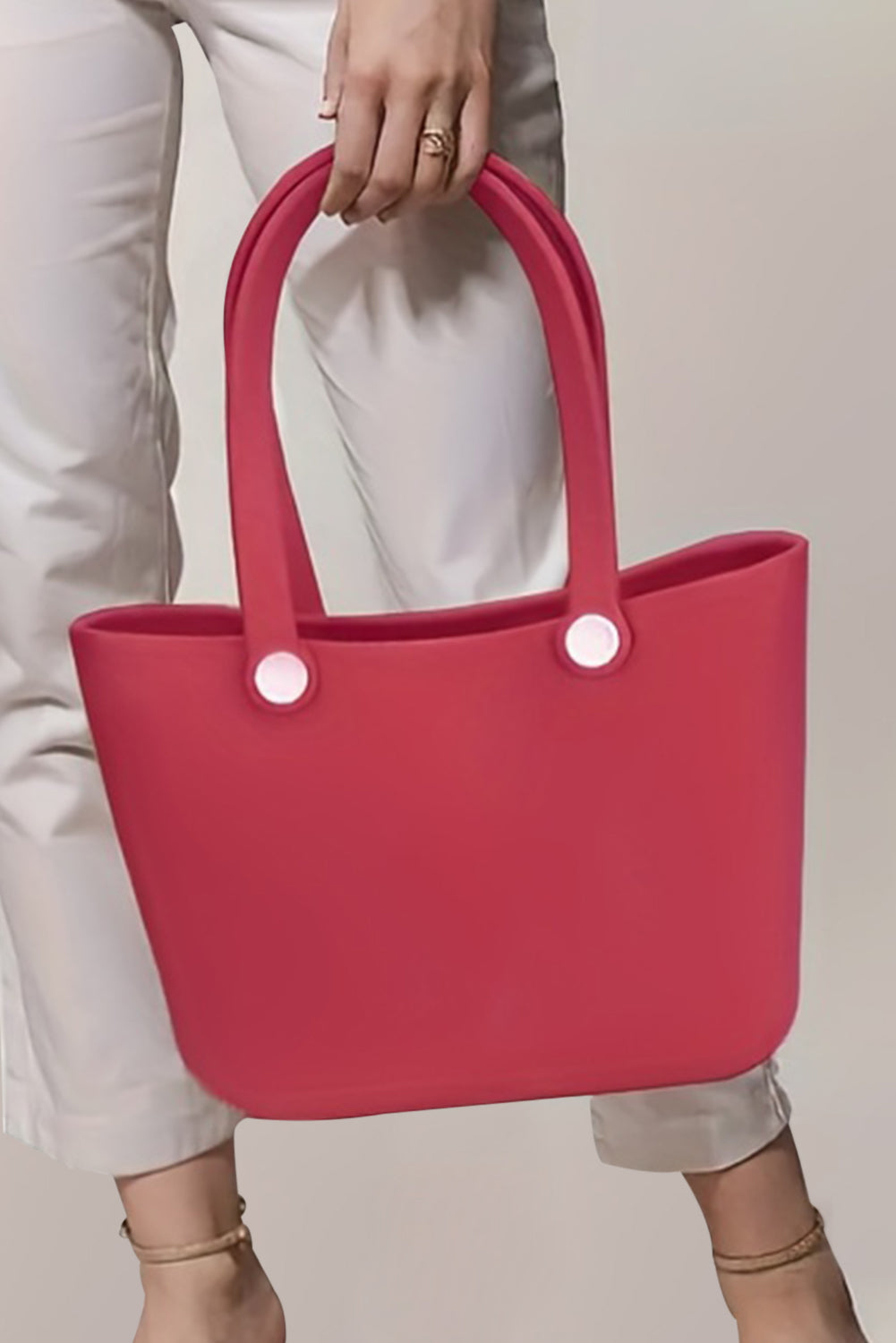 Pink Waterproof Eva Rubber Portable Tote Bag