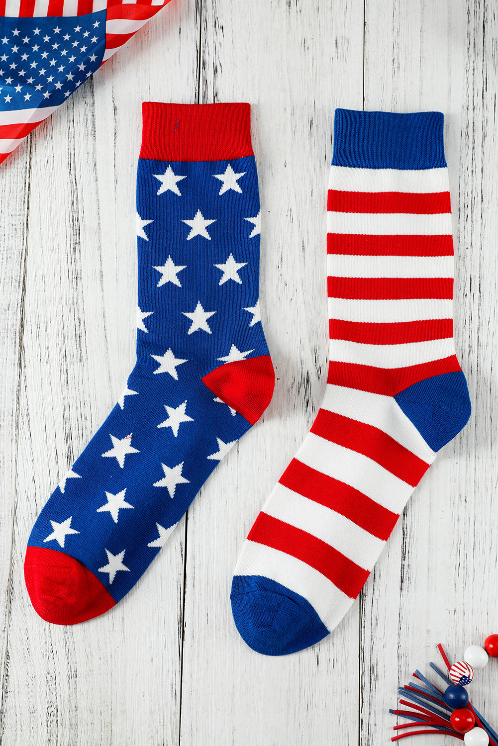 Sail Blue American Flag Pattern Soft Knitted Socks