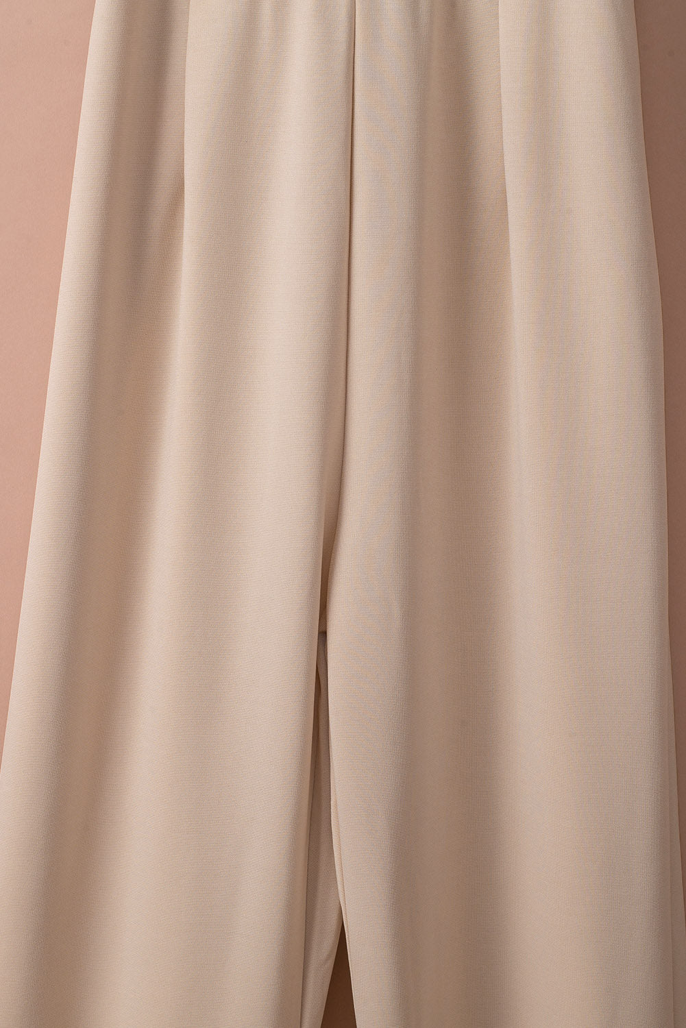 Apricot Boat Neck Knot Wide Leg Jumpsuit