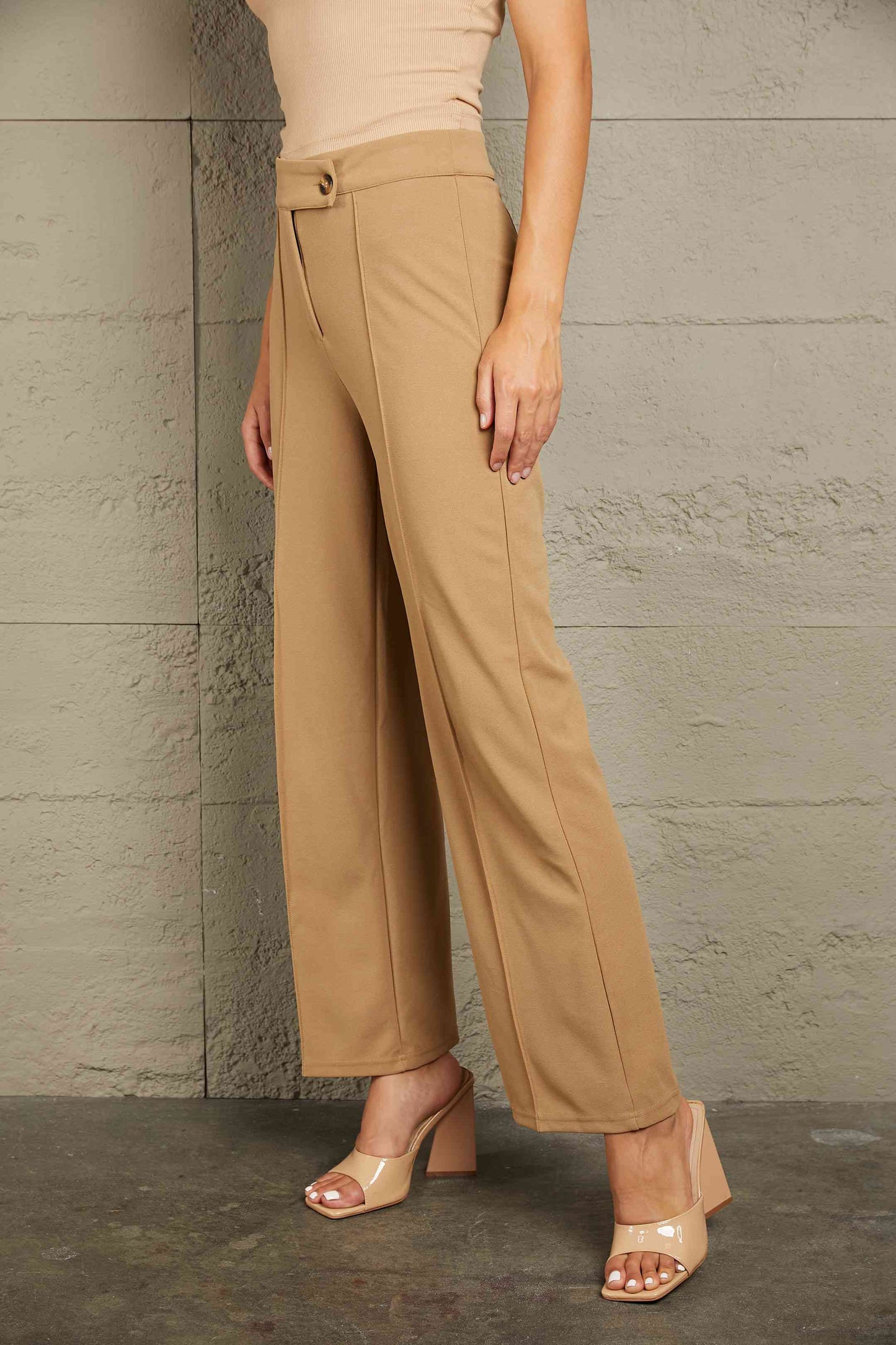 Double Take Center Seam Straight Leg Pants