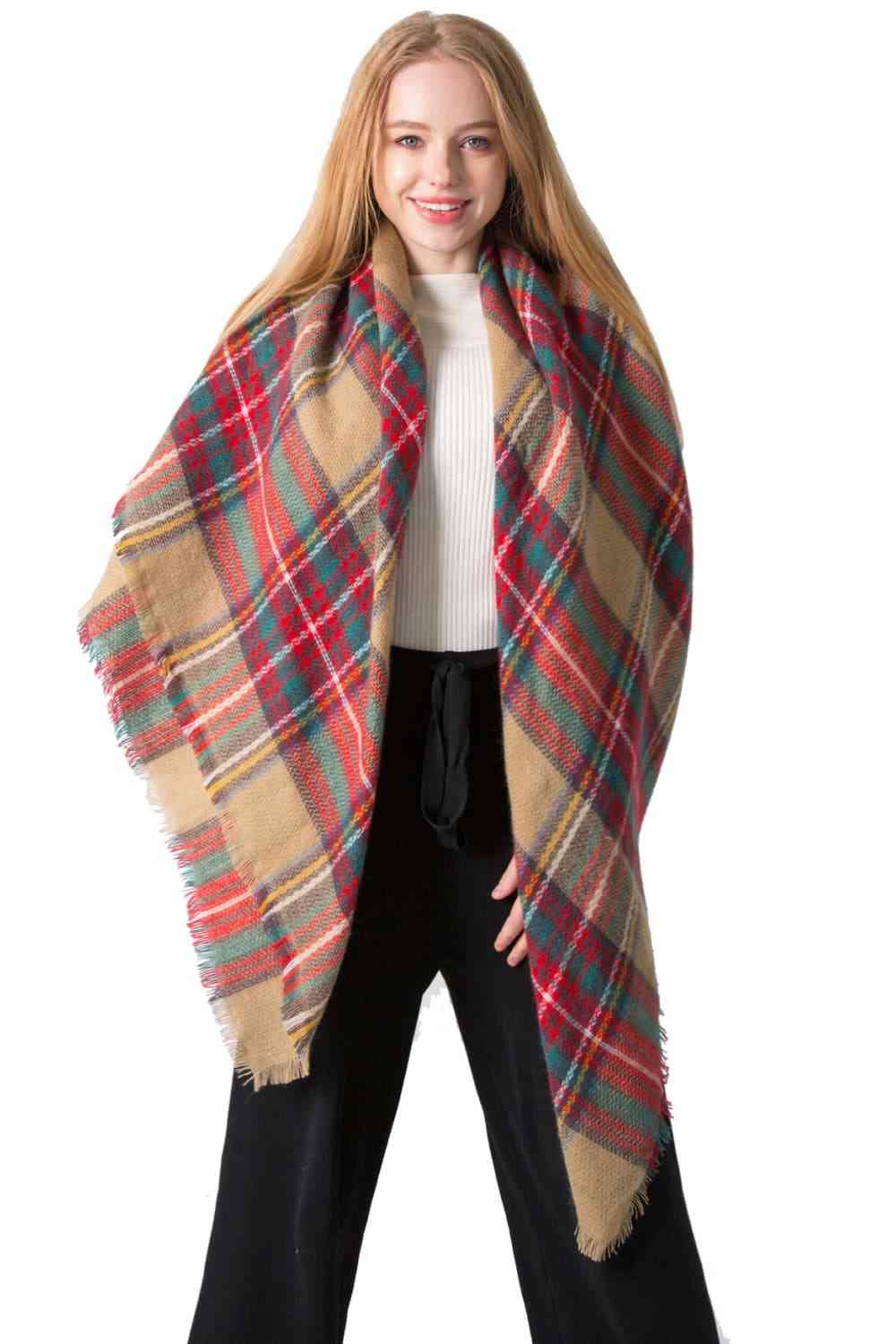 Plaid Imitation Cashmere Scarf