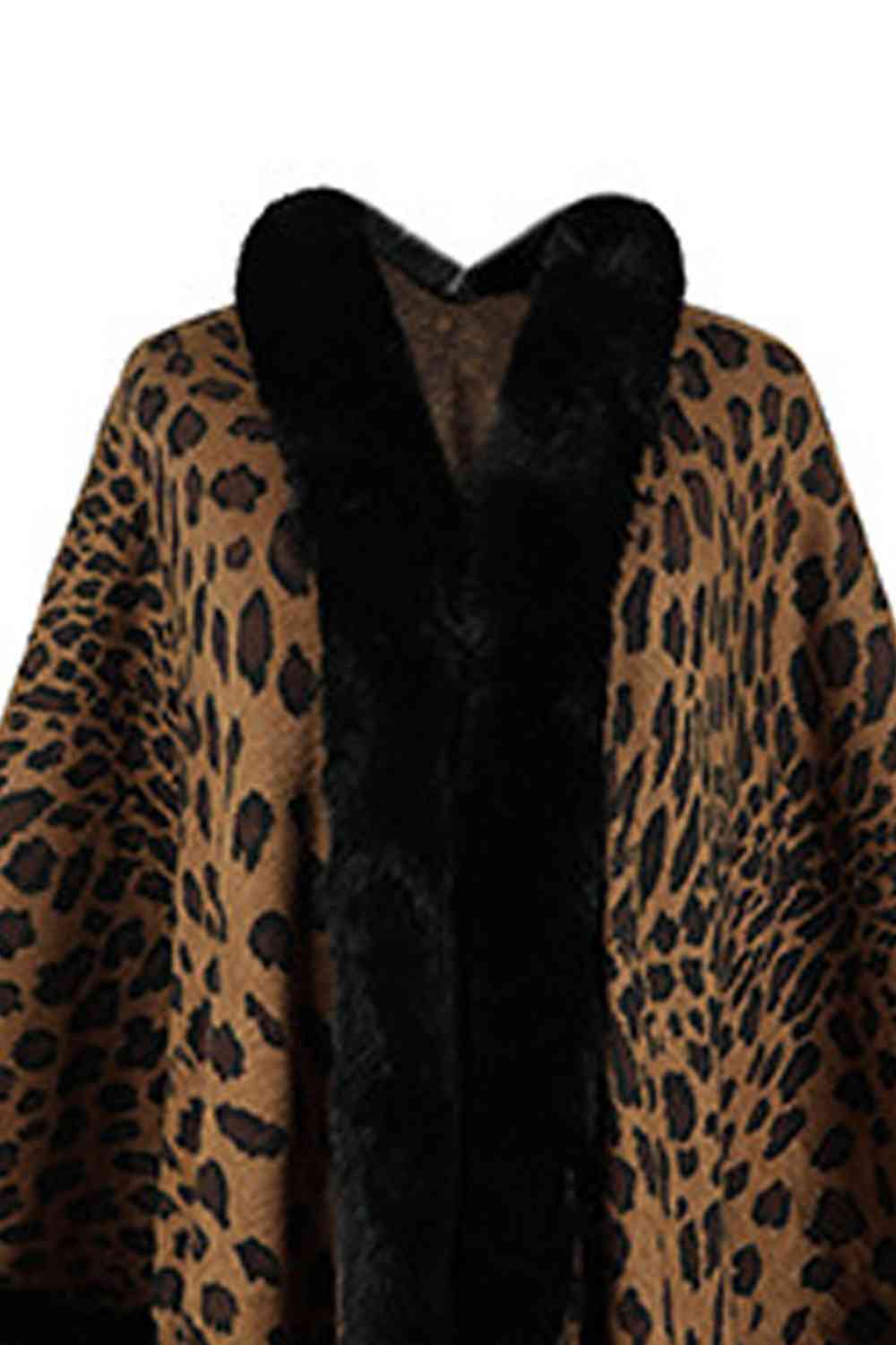 Leopard Open Front Poncho