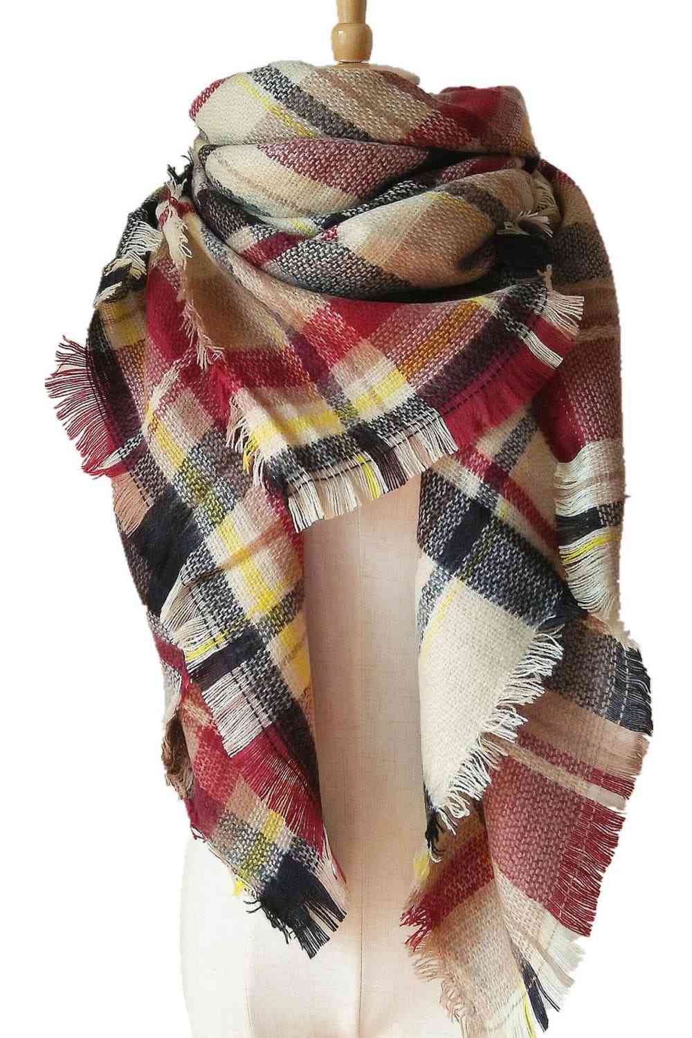 Plaid Imitation Cashmere Scarf