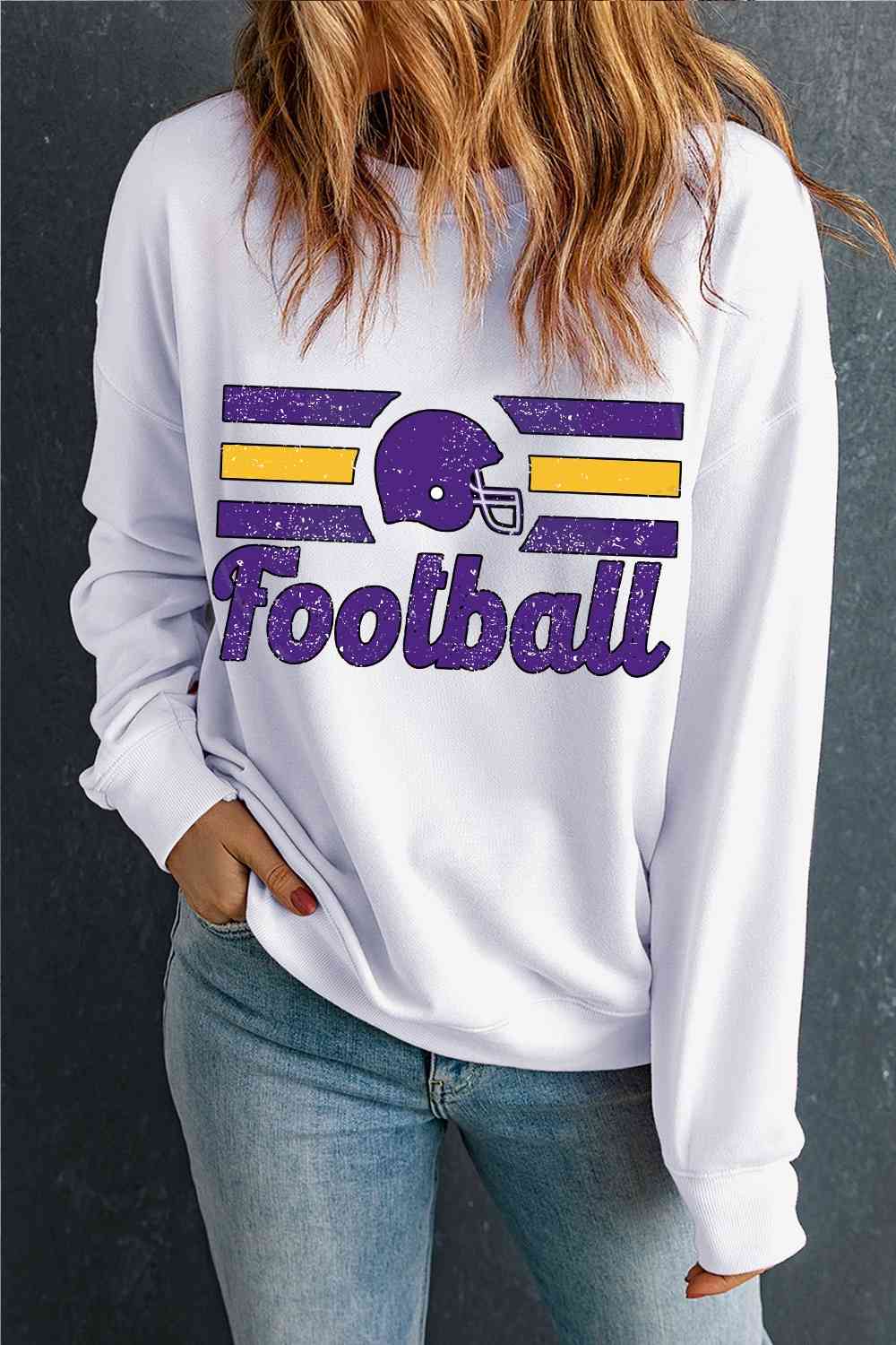 FOOTBALL Graphic Long Sleeve Sweatshirt